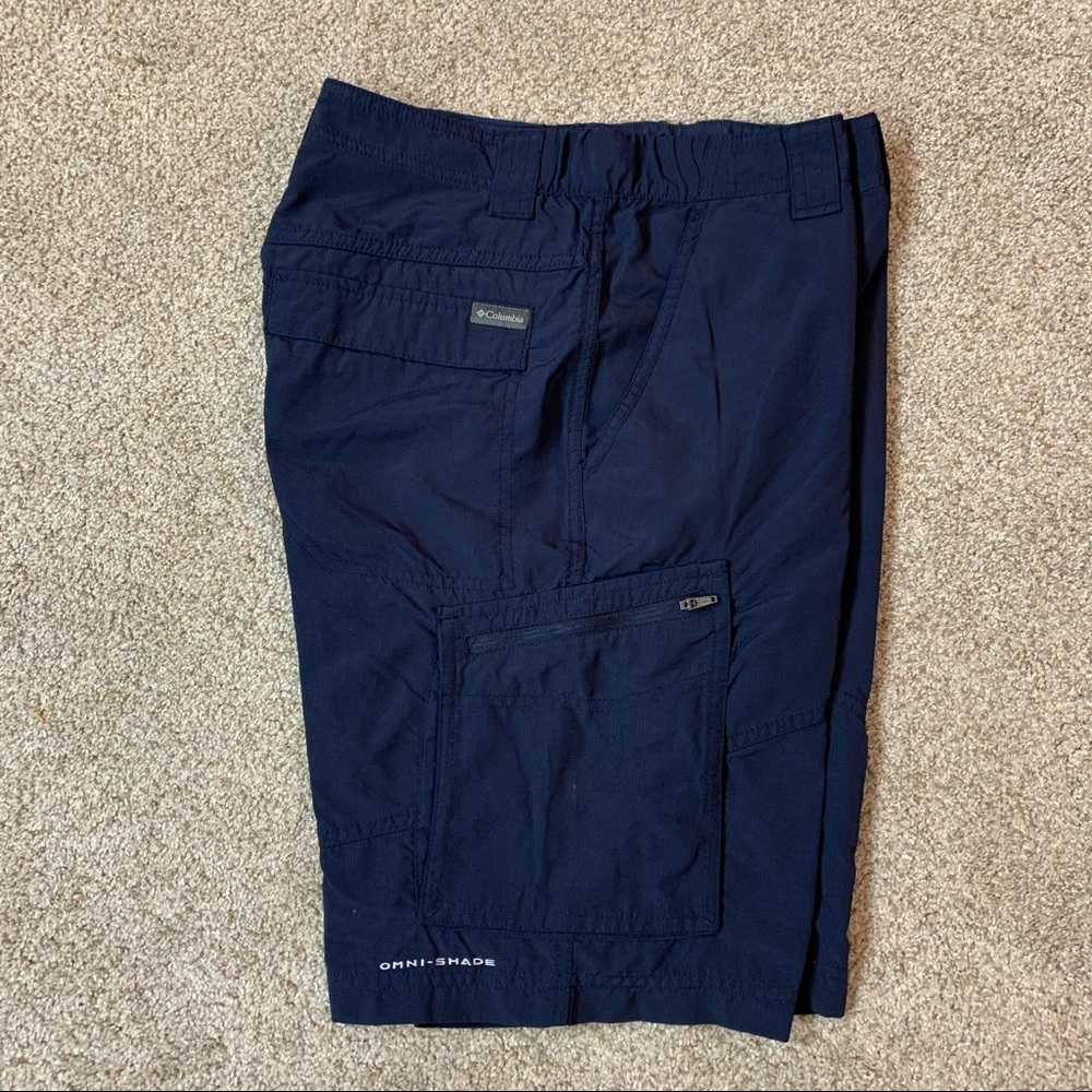Men's COLUMBIA Navy Blue OMNI-SHADE Hiking SHORTS